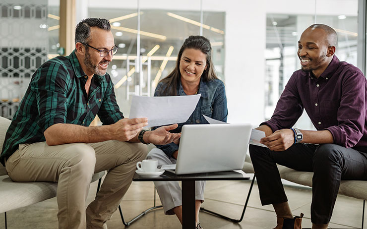 People reviewing paperwork